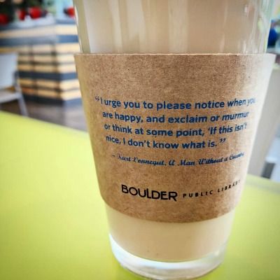 Boulder Library Coffee Saying